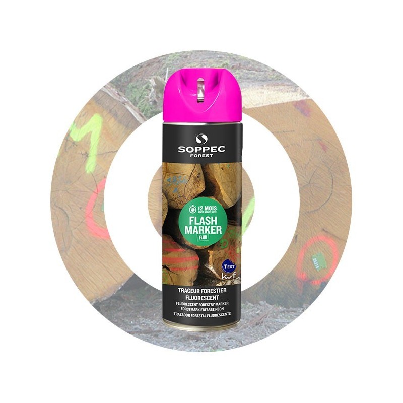 Flash marker traceur forestier rose